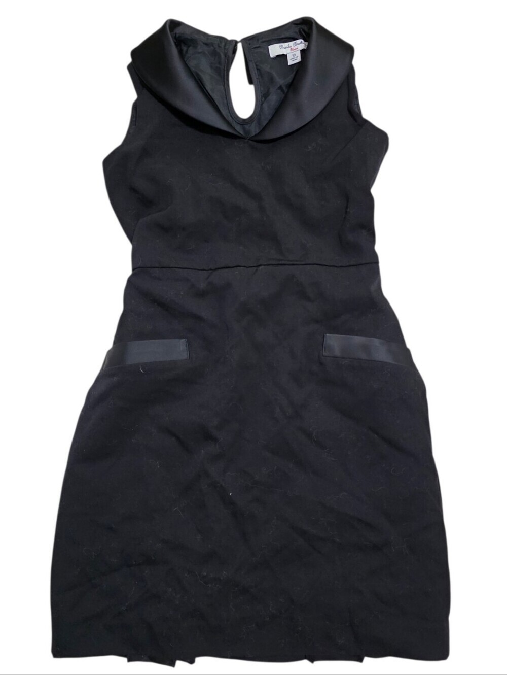 Brooks brothers fleece collared sleeveless pleated dress